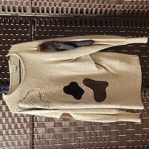 Unique Animal Print Sweater w/ Real Angora